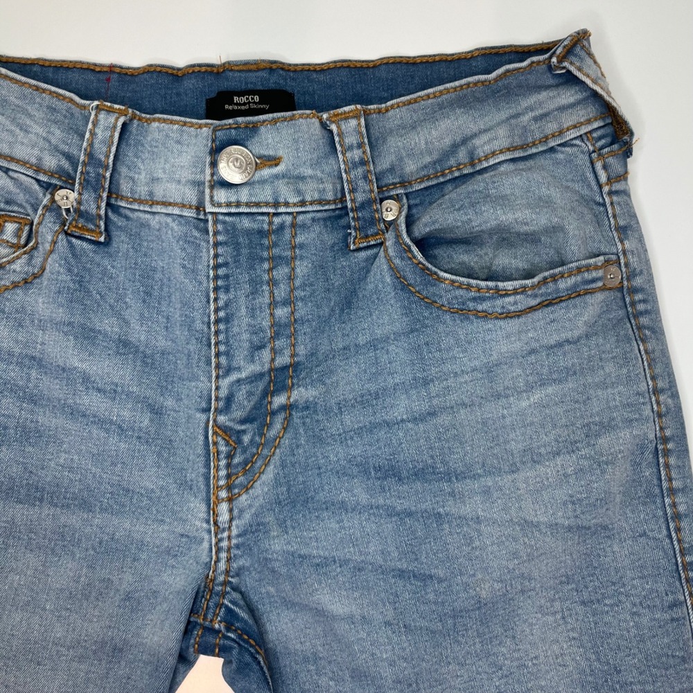 True Religion Boys Rocco Relaxed Skinny Jeans Light Wash Denim Size 31